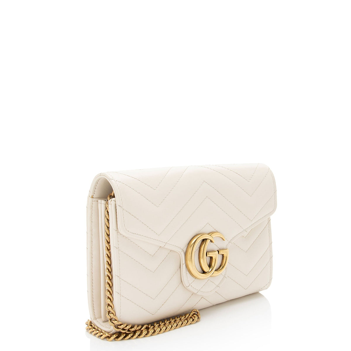 Gucci Matelasse Leather GG Marmont Wallet on Chain