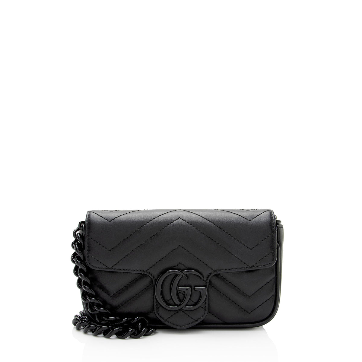 Gucci Matelasse Leather GG Marmont Monochrome Belt Bag (SHF-2itioi)