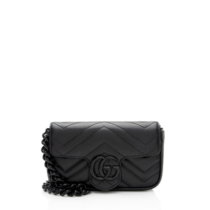 Gucci Matelasse Leather GG Marmont Monochrome Belt Bag (SHF-2itioi)