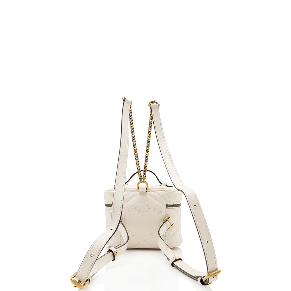 Gucci Matelasse Leather GG Marmont Round Mini Backpack (SHF-19850)