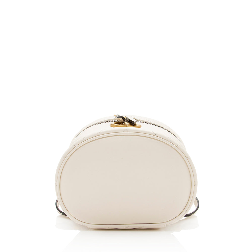 Gucci Matelasse Leather GG Marmont Round Mini Backpack (SHF-19850)