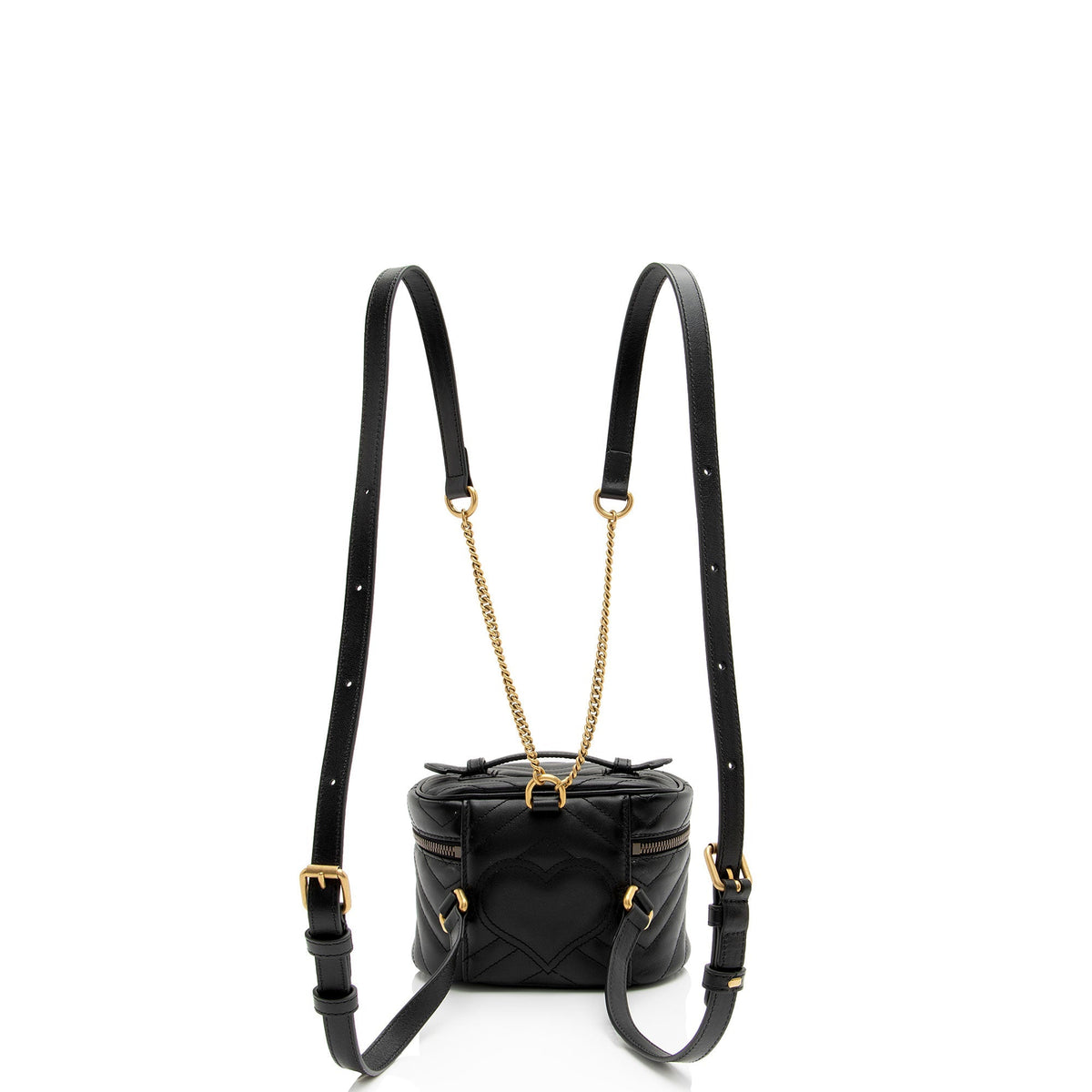 Gucci Matelasse Leather GG Marmont Round Mini Backpack (SHF-nSn7Zg)