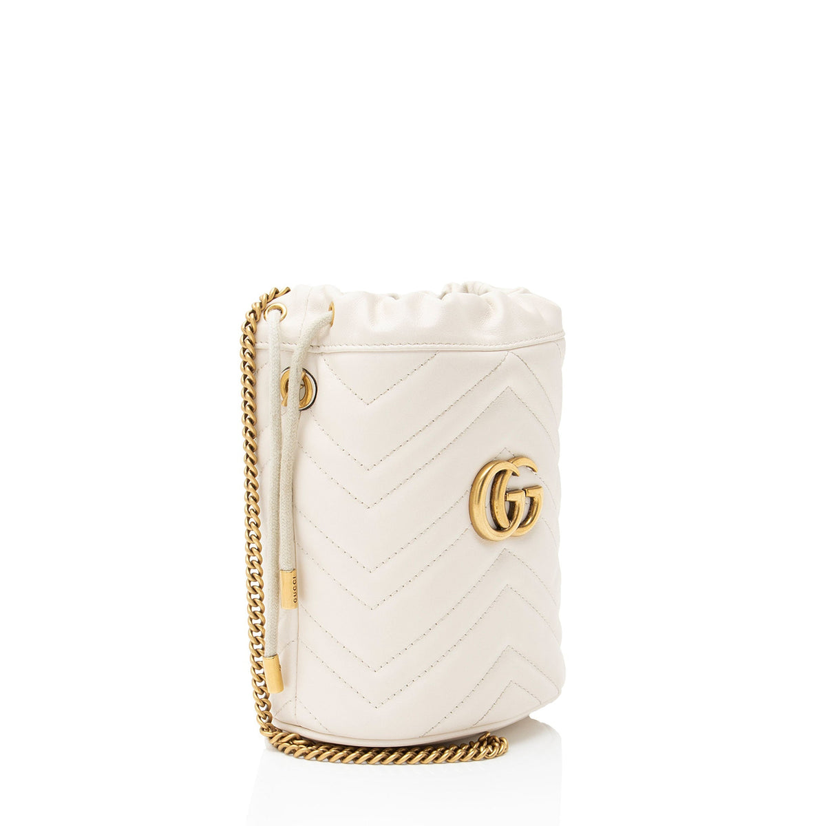 Gucci Matelasse Leather GG Marmont Small Bucket Bag