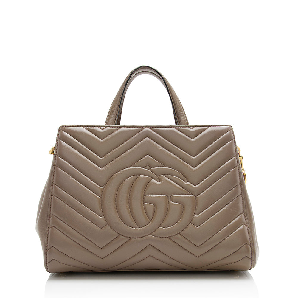 Gucci Matelasse Leather GG Marmont Small Satchel - FINAL SALE (SHF-21710)