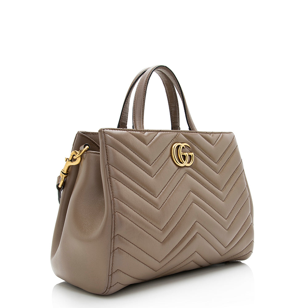 Gucci Matelasse Leather GG Marmont Small Satchel - FINAL SALE (SHF-21710)