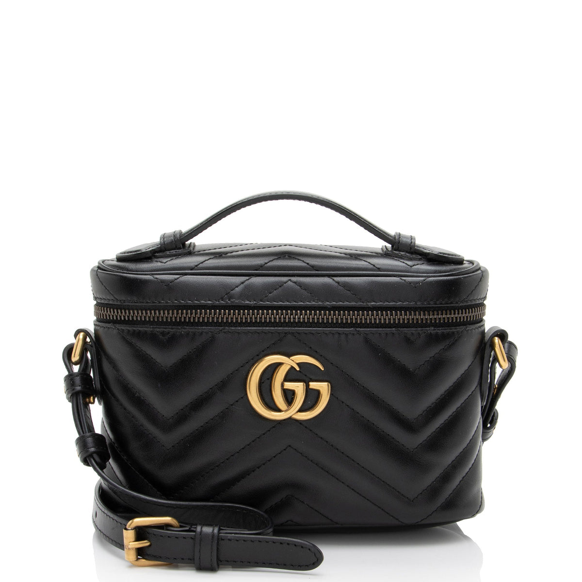 Gucci Matelasse Leather GG Marmont Small Vanity Top Handle