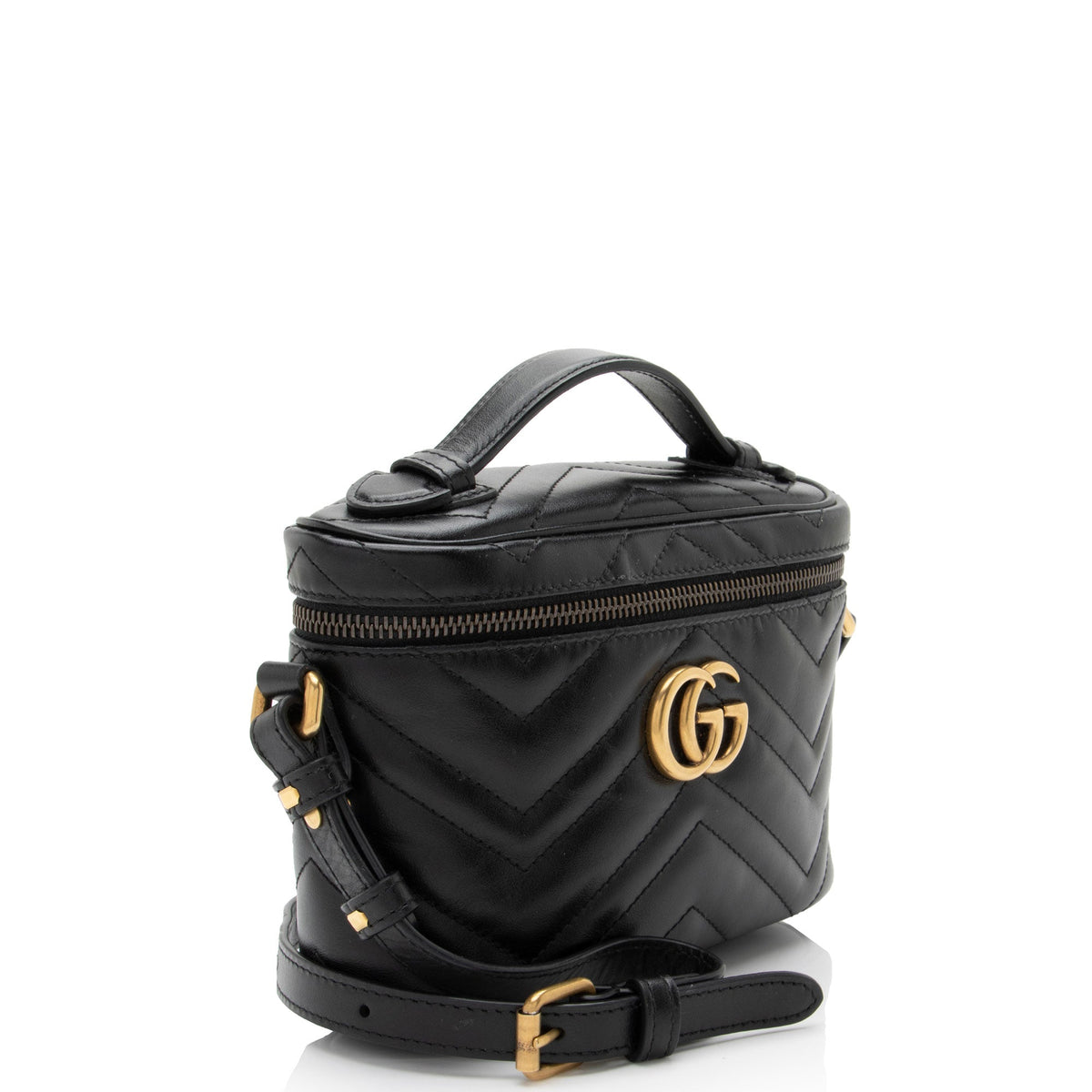 Gucci Matelasse Leather GG Marmont Small Vanity Top Handle