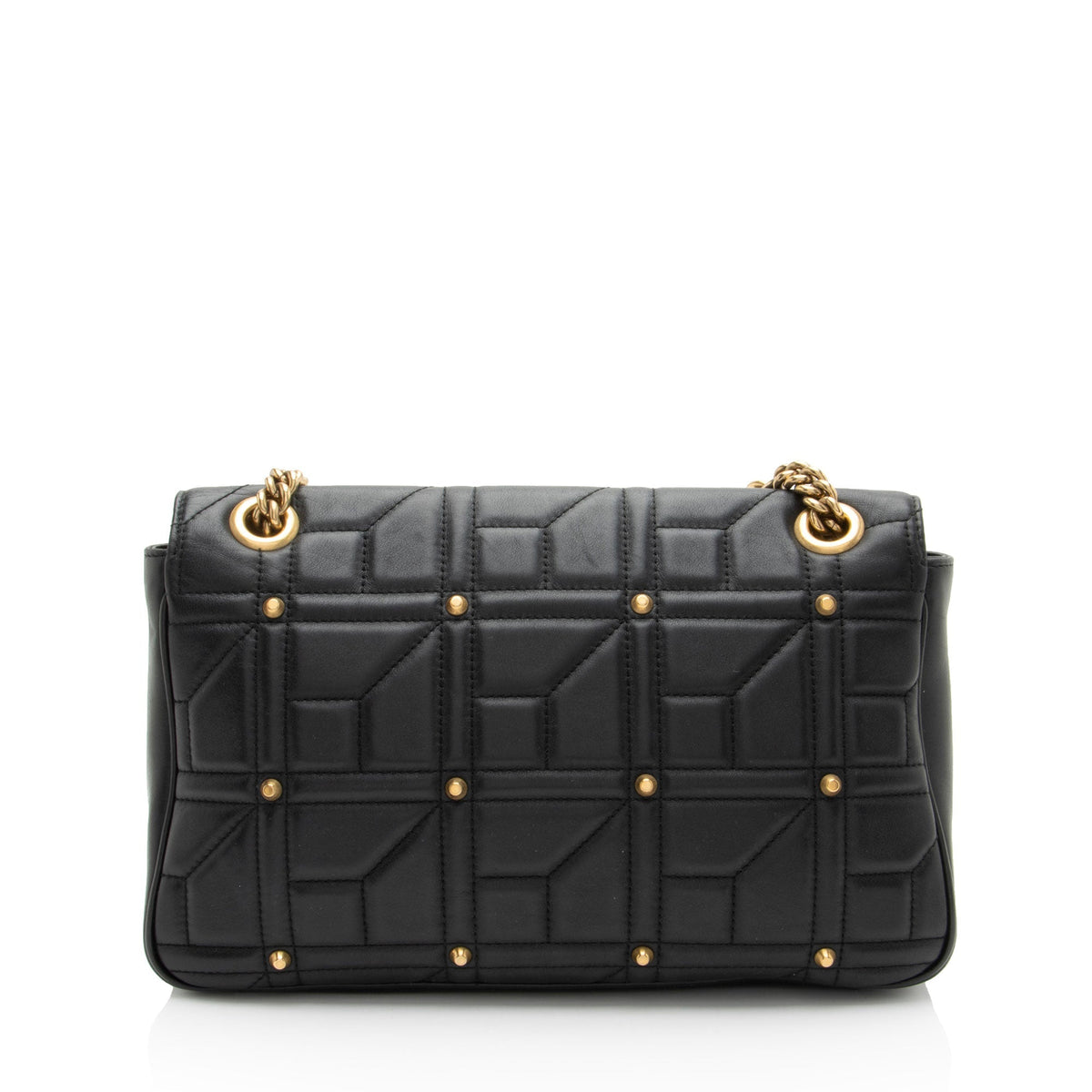 Gucci Matelasse Leather GG Marmont Studded Large Flap Bag
