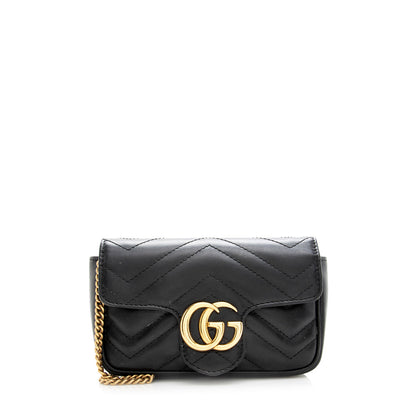 Gucci Matelasse Leather GG Marmont Super Mini Bag (SHF-19165)