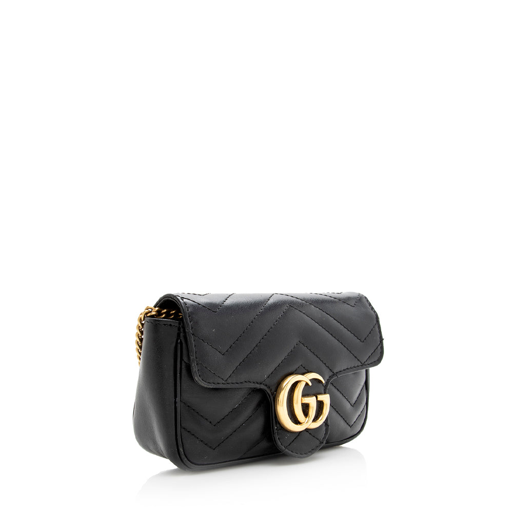 Gucci Matelasse Leather GG Marmont Super Mini Bag (SHF-19165)