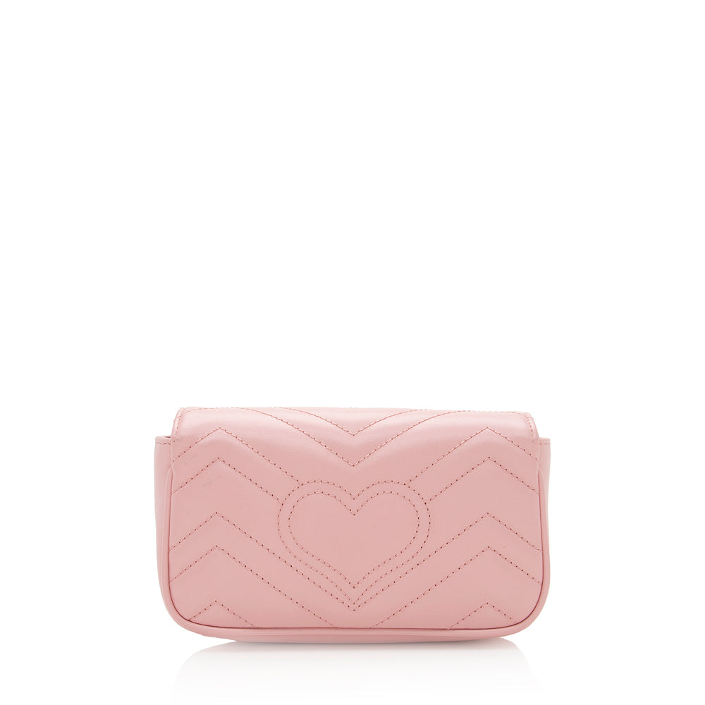 Gucci Matelasse Leather GG Marmont Super Mini Bag (SHF-19506)