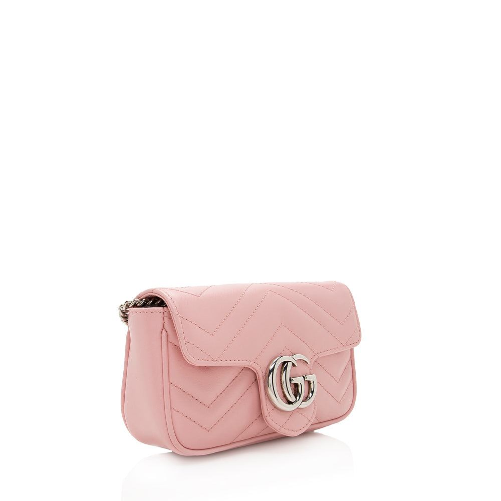 Gucci Matelasse Leather GG Marmont Super Mini Bag (SHF-19506)