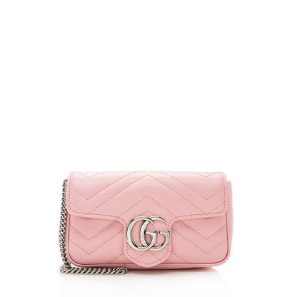 Gucci Matelasse Leather GG Marmont Super Mini Bag (SHF-22852)