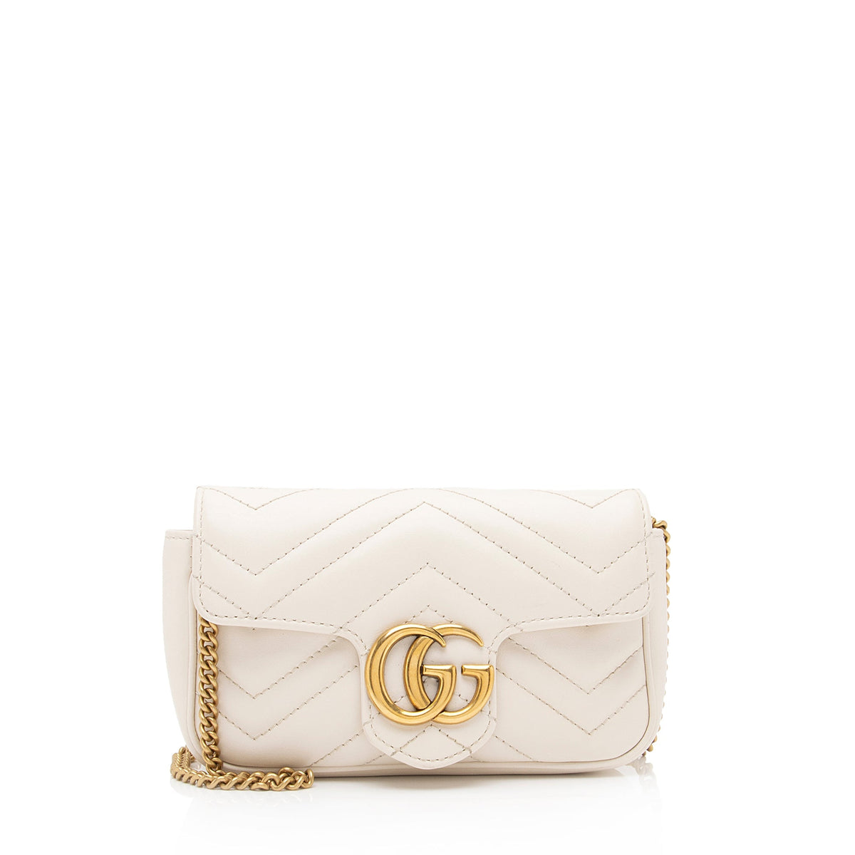 Gucci Matelasse Leather GG Marmont Super Mini Bag (SHF-23685)