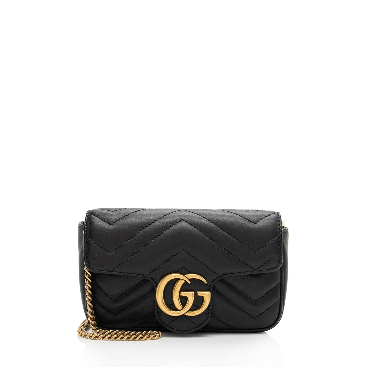 Gucci Matelasse Leather GG Marmont Super Mini Flap Bag (SHF-a6vrvo)