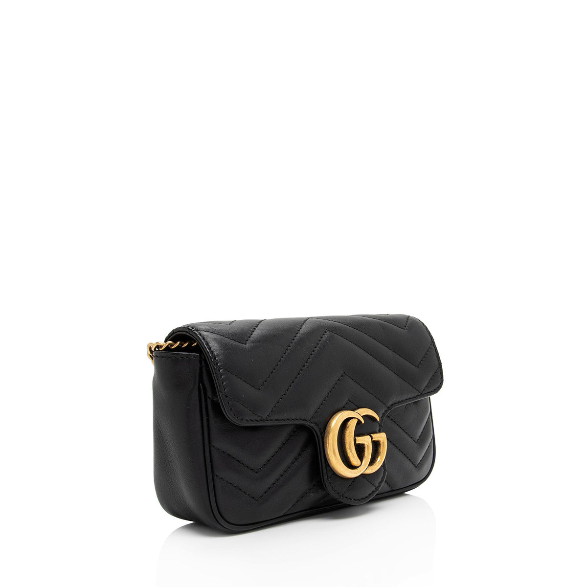 Gucci Matelasse Leather GG Marmont Super Mini Flap Bag (SHF-a6vrvo)
