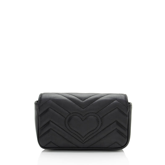 Gucci Matelasse Leather GG Marmont Super Mini Flap Bag (SHF-vdHY2l)