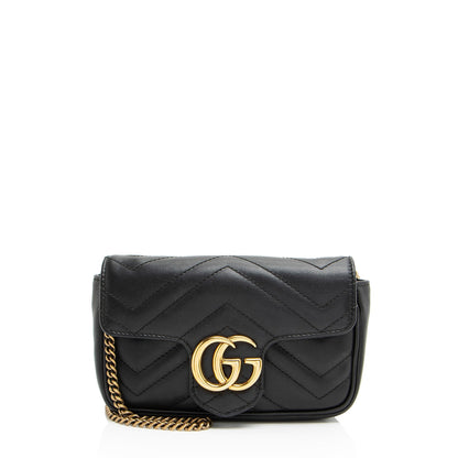 Gucci Matelasse Leather GG Marmont Super Mini Flap Bag (SHF-2hhN8g)