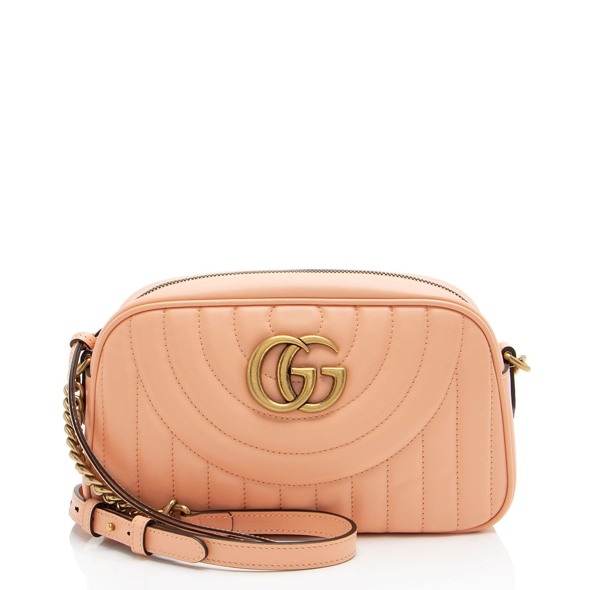 Gucci Matelasse Leather GG Marmont Vertical Ring Small Camera Bag