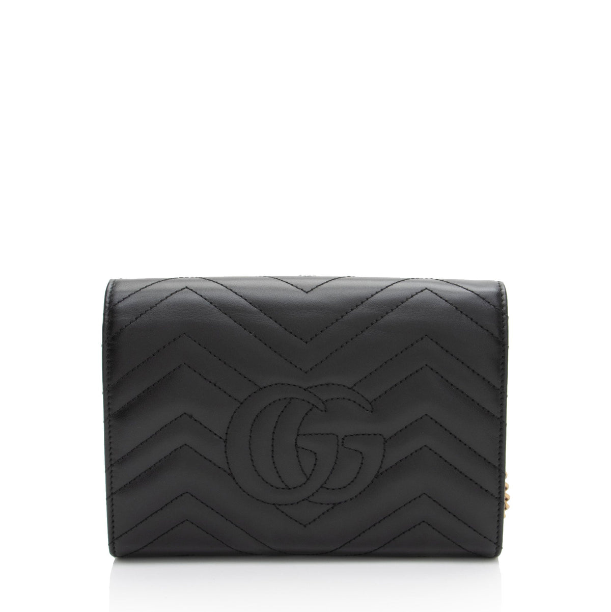 Gucci Matelasse Leather GG Marmont Wallet on Chain