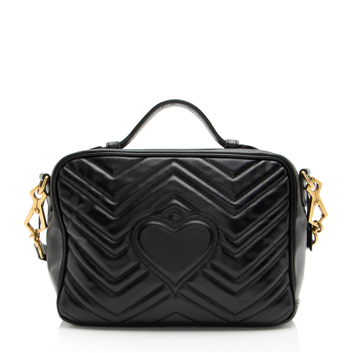 Gucci Matelasse Leather GG Marmont Zip Around Top Handle (SHF-aqAv76)