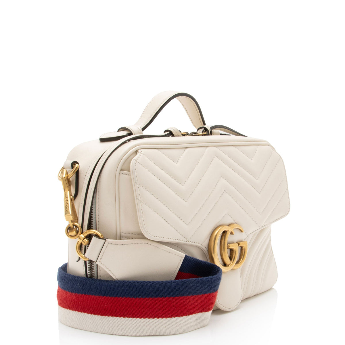 Gucci Matelasse Leather GG Marmont Zip Around Top Handle (SHF-mIutYM)
