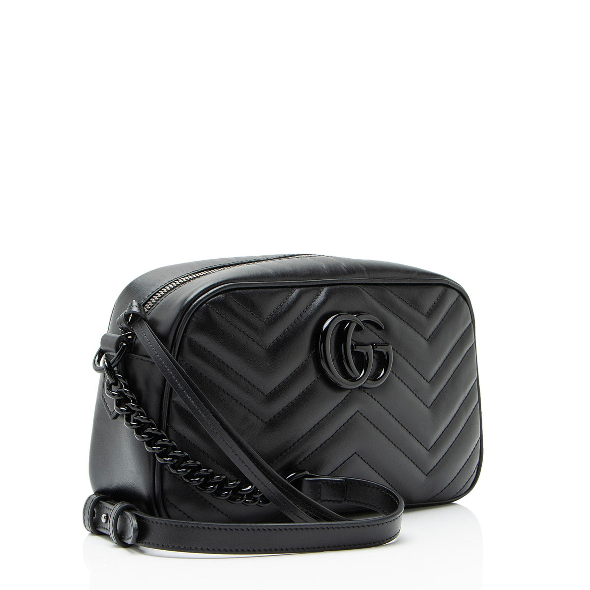Gucci Matelasse Leather Monochrome GG Marmont Small Camera Bag