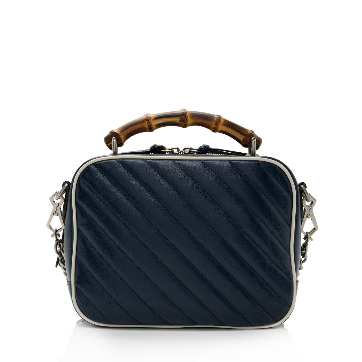 Gucci Matelasse Leather Torchon GG Marmont Bamboo Top Handle Bag (SHF-cATh2Q)