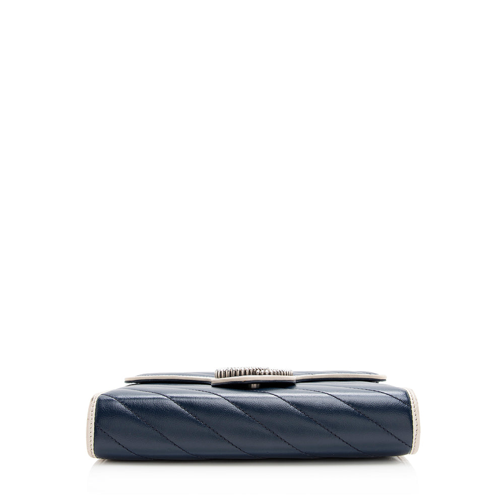 Gucci Matelasse Leather Torchon GG Marmont Mini Chain Bag (SHF-20671)