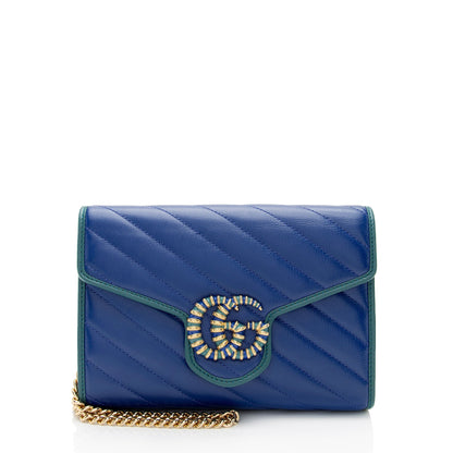 Gucci Matelasse Leather Torchon GG Marmont Mini Chain Bag (SHF-FtS5vC)