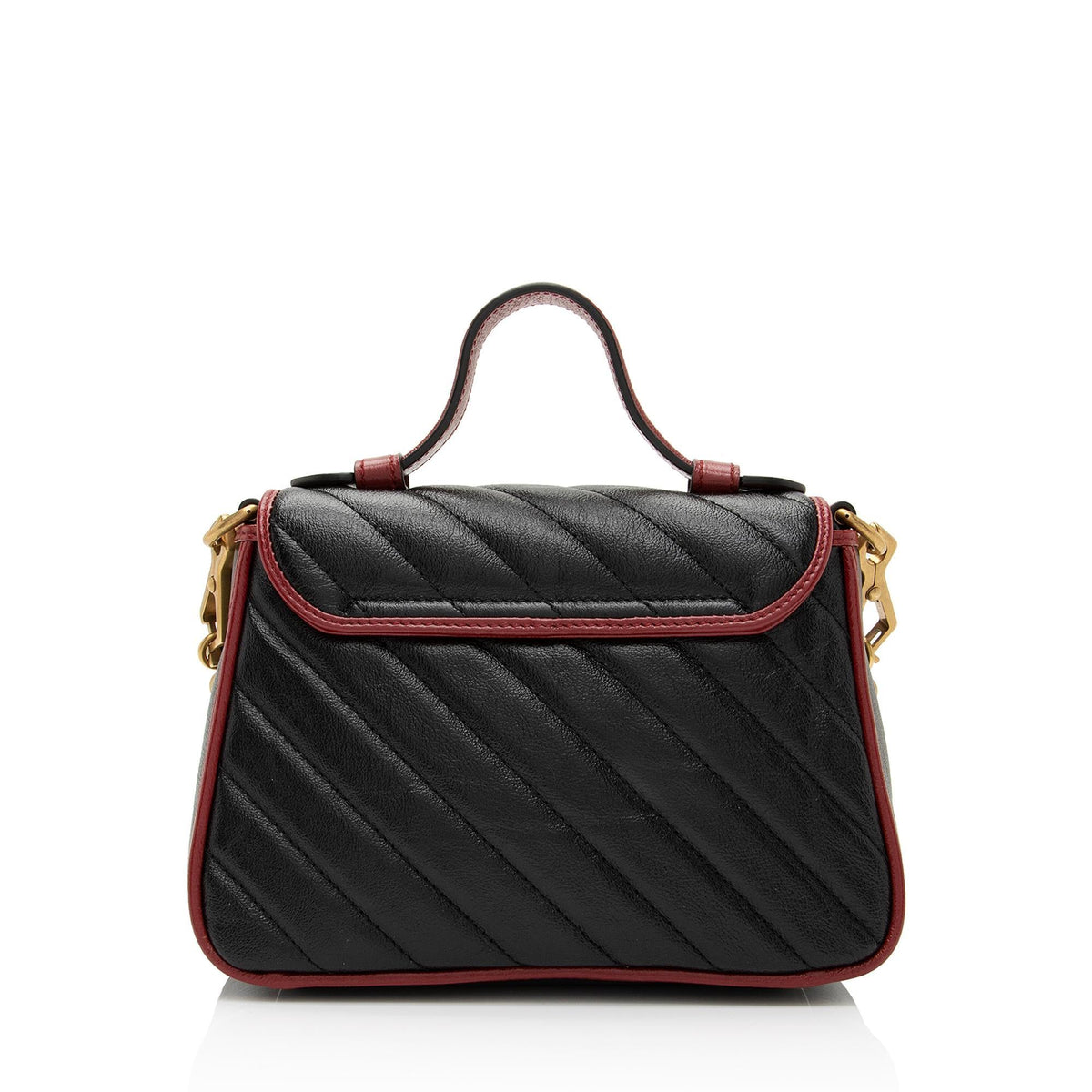 Gucci Matelasse Leather Torchon GG Marmont Mini Top Handle Bag (SHF-TofIot)