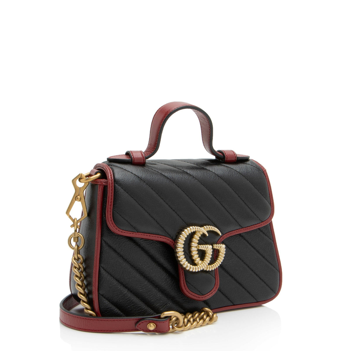 Gucci Matelasse Leather Torchon GG Marmont Mini Top Handle
