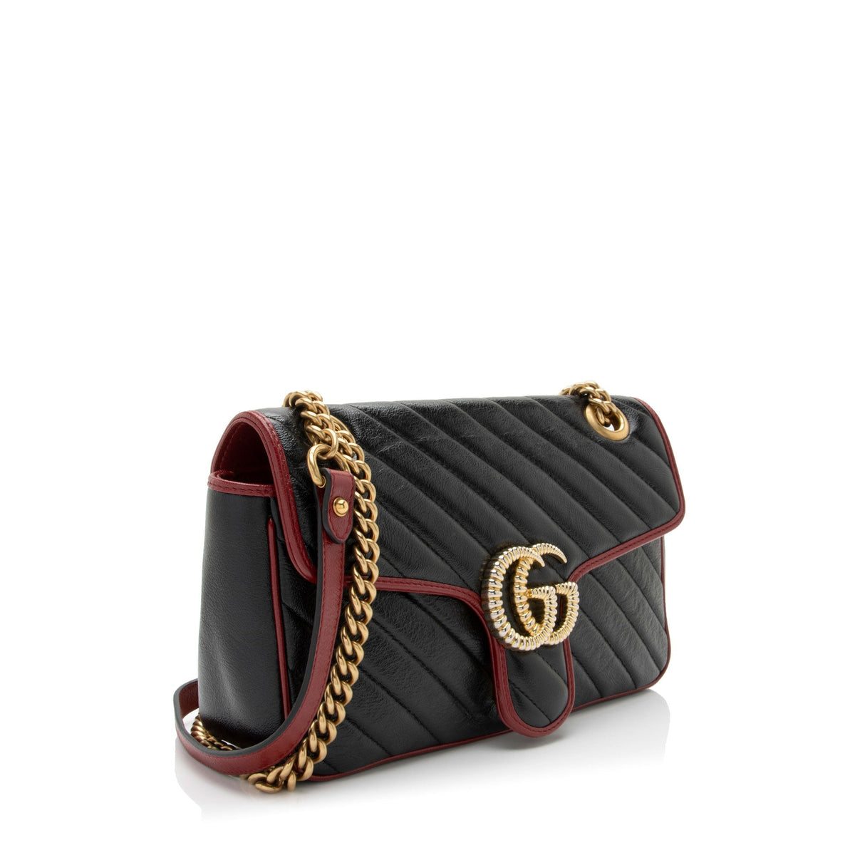 Gucci Matelasse Leather Torchon GG Marmont Small Flap Bag