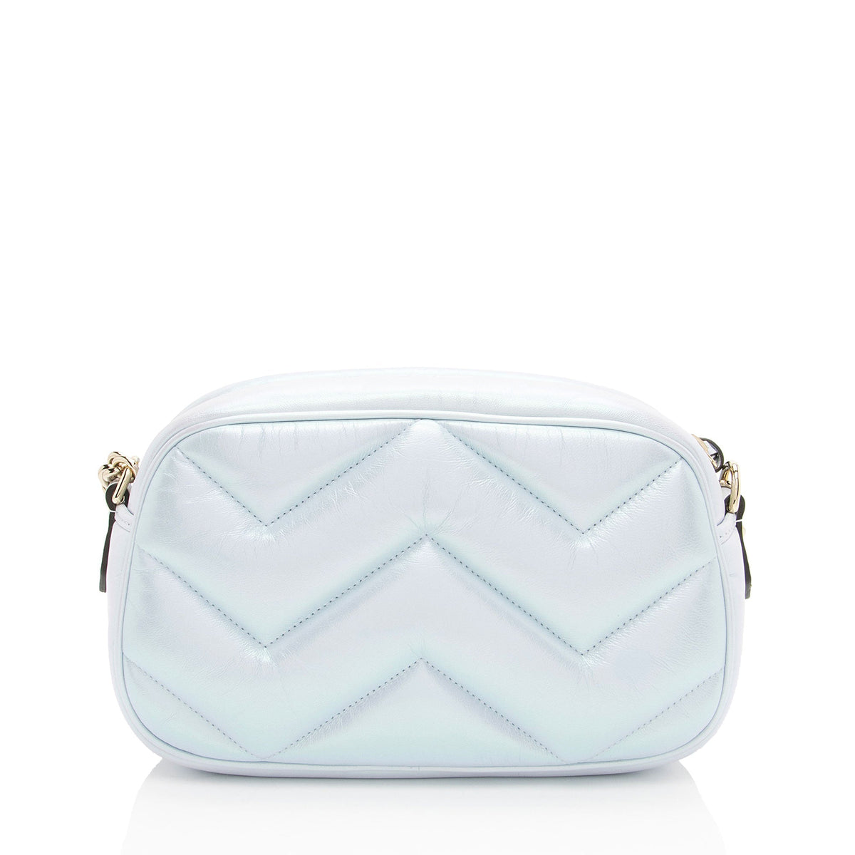 Gucci Matelasse Padded Iridescent Leather GG Marmont Small Camera Bag