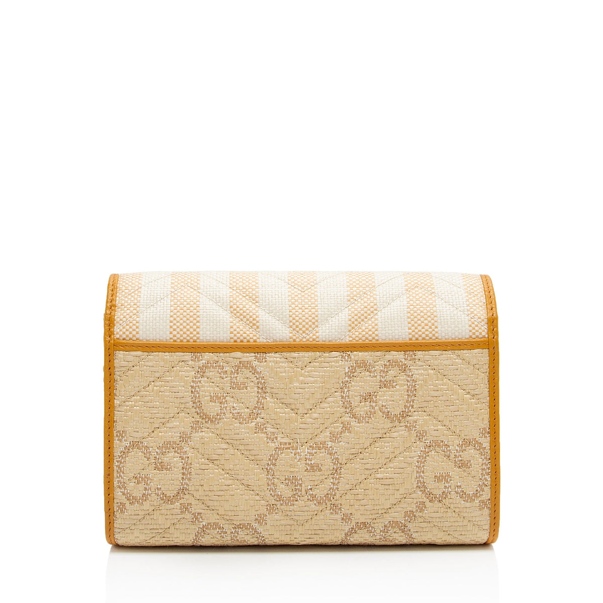 Gucci Matelasse Raffia GG Marmont Mini Wallet on Chain Bag (SHF-voc2lF)