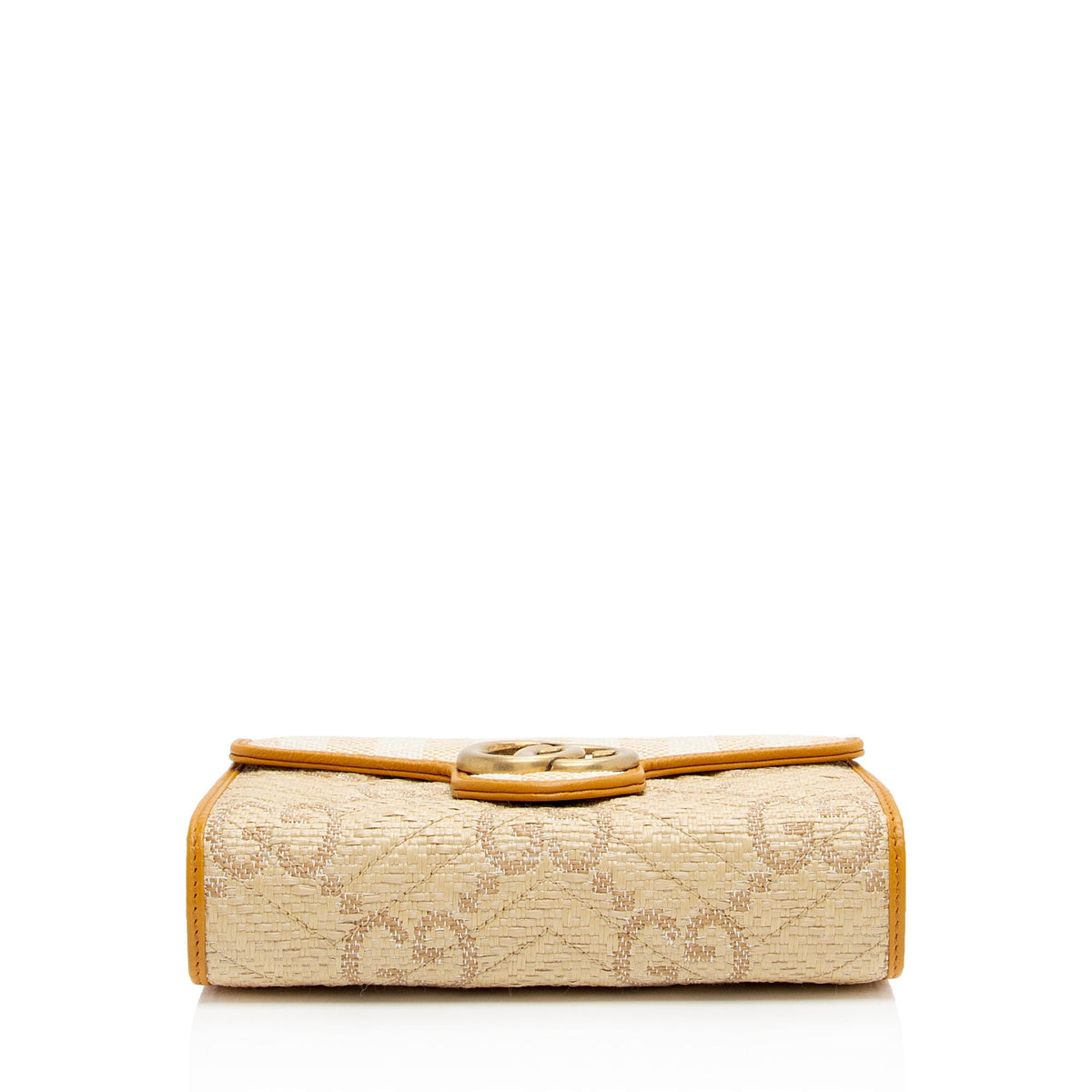 Gucci Matelasse Raffia GG Marmont Mini Wallet on Chain Bag (SHF-voc2lF)