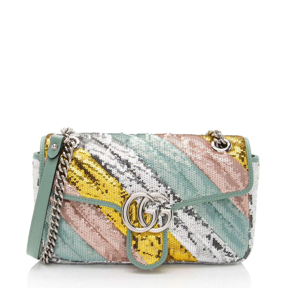 Gucci Matelasse Sequin GG Marmont Small Flap Bag