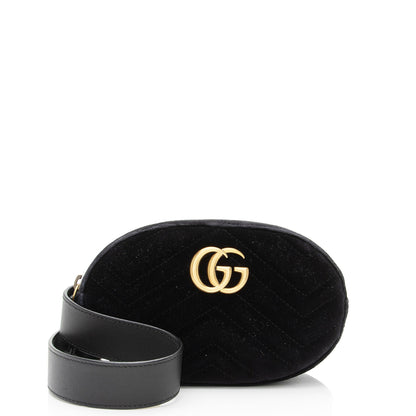 Gucci Matelasse Velvet GG Marmont Belt Bag - Size 30 / 75 (SHF-Wj8bXc)