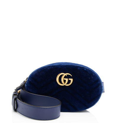 Gucci Matelasse Velvet GG Marmont Belt Bag - Size 34 / 85