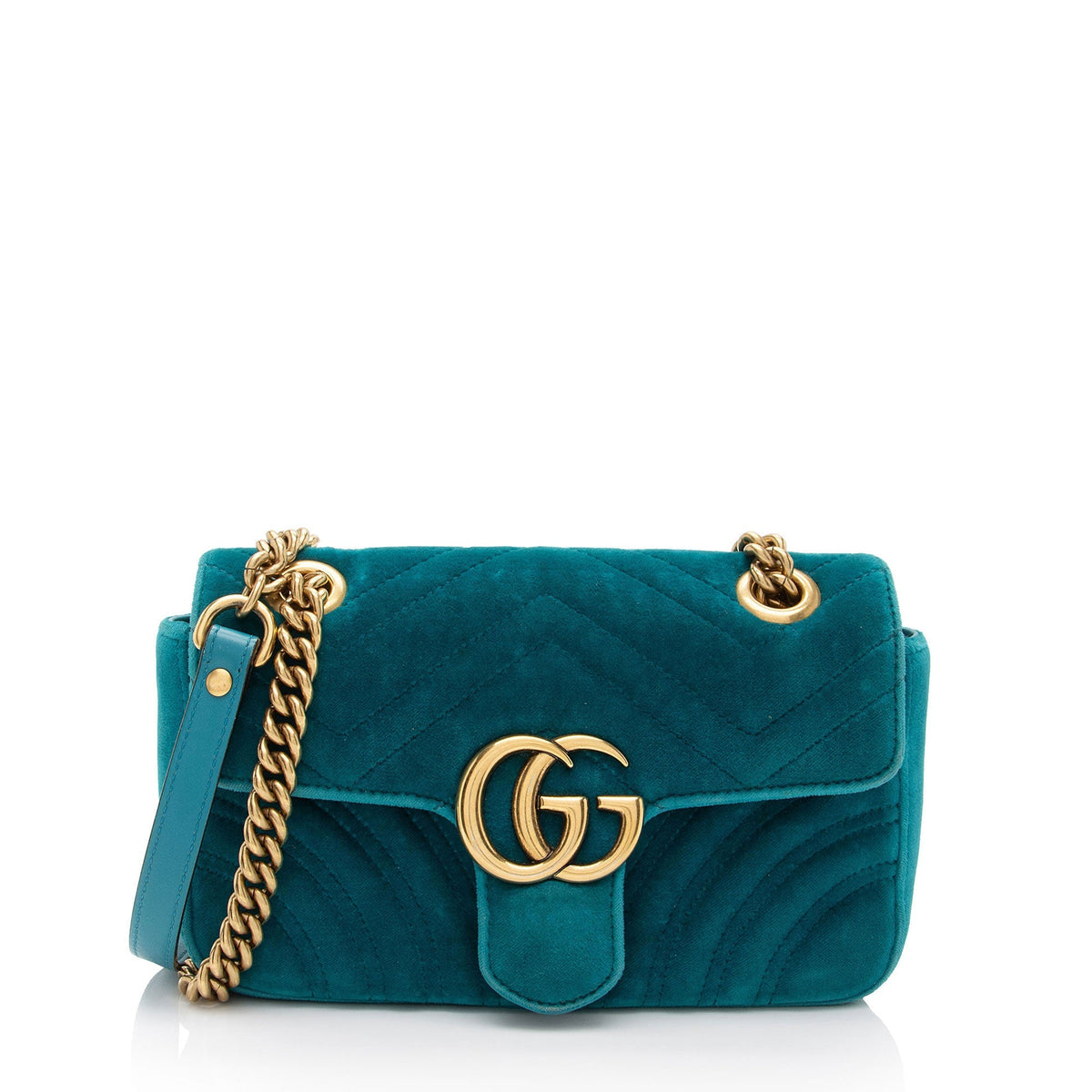 Gucci Matelasse Velvet GG Marmont Small Flap Bag