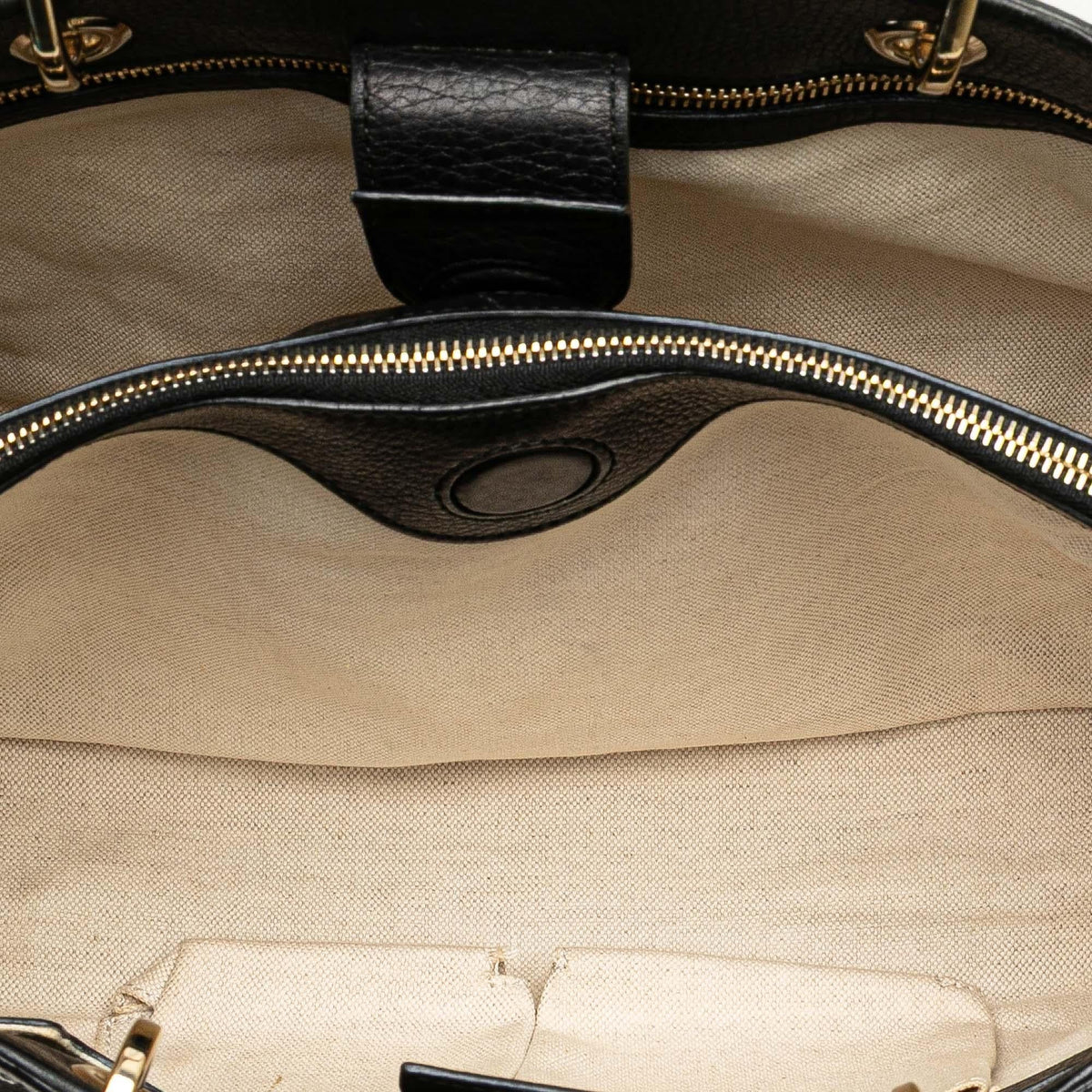 Gucci Medium Canvas Bamboo Shopper Flora Knight Satchel