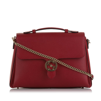 Gucci Medium Dollar Calf Interlocking G Satchel (SHG-sMohDR)