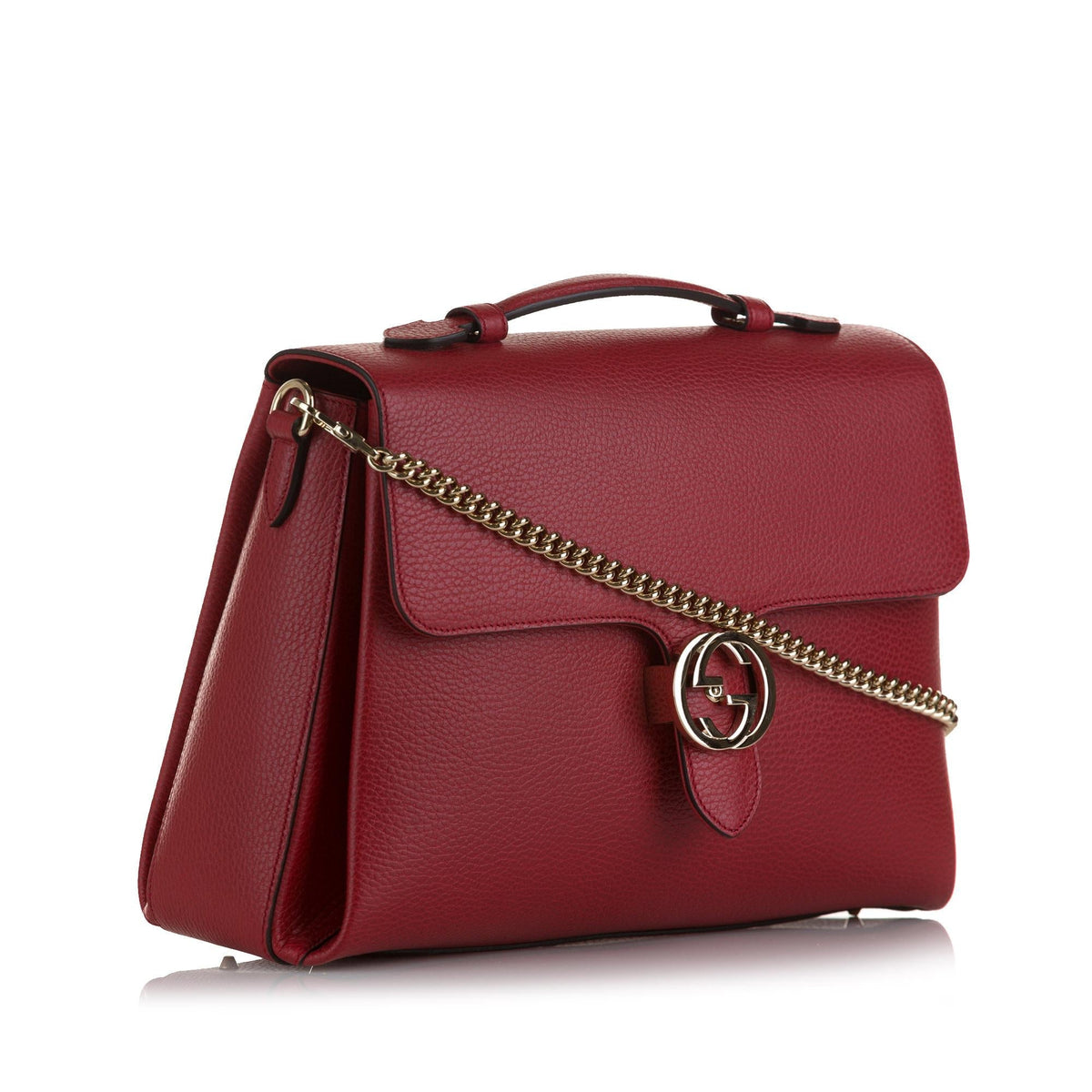Gucci Medium Dollar Calf Interlocking G Satchel (SHG-sMohDR)