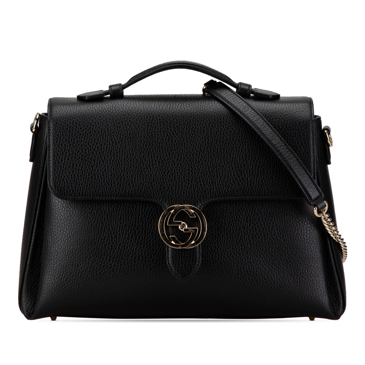 Gucci Medium Dollar Calf Interlocking G Satchel (SHG-tQe7al)