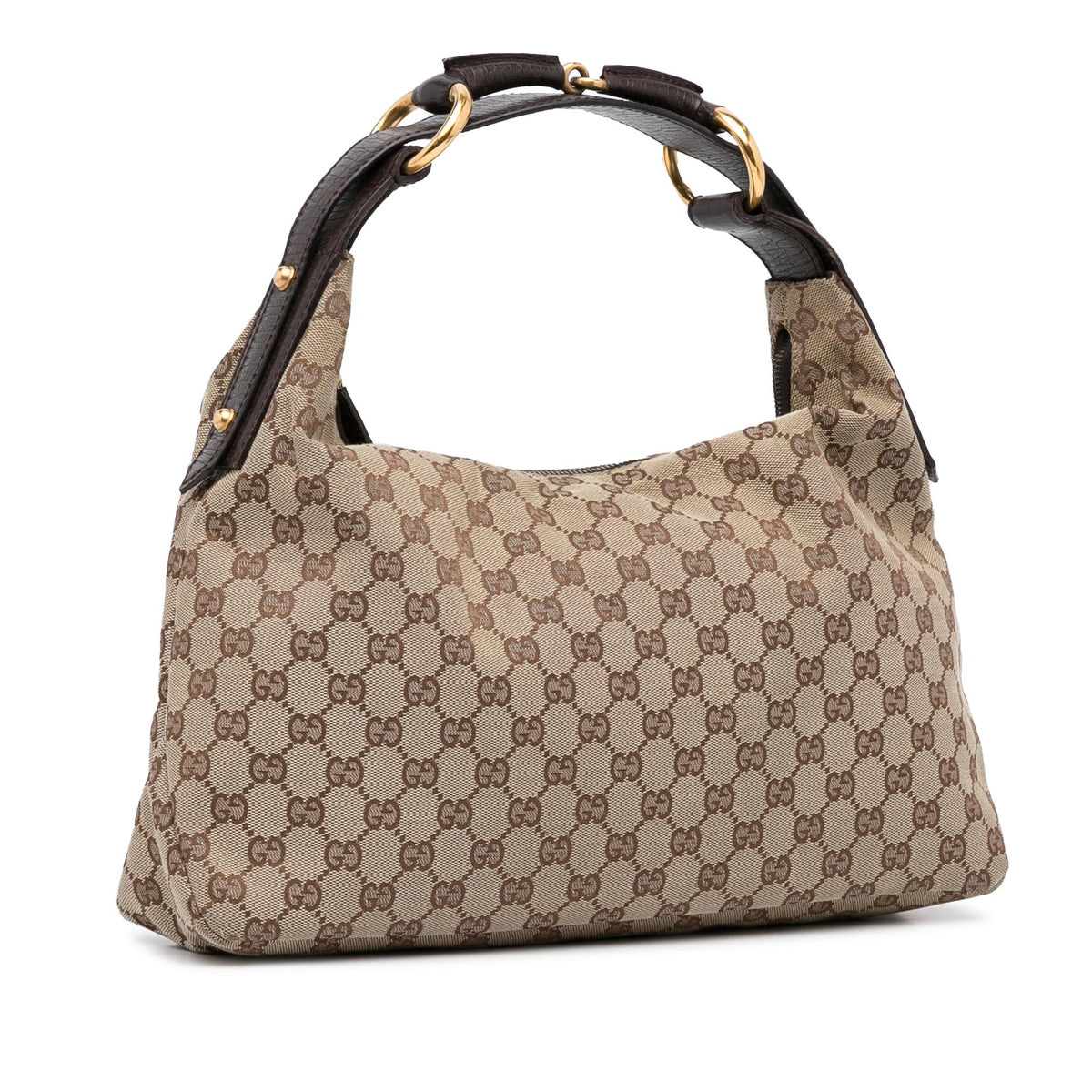 Gucci Medium GG Canvas Horsebit Hobo (SHG-EgWdH2)