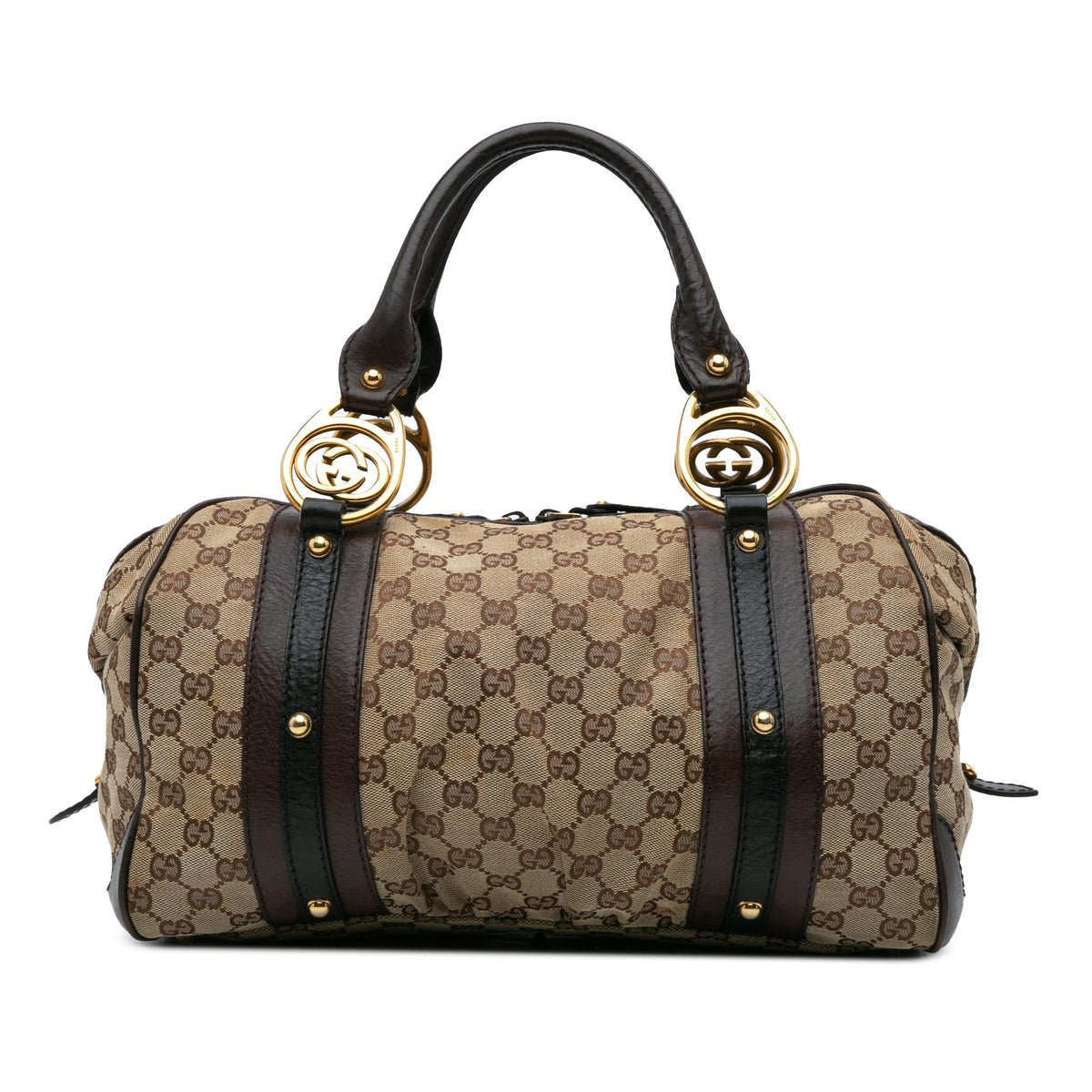 Gucci Medium GG Canvas Interlocking G Boston Bag