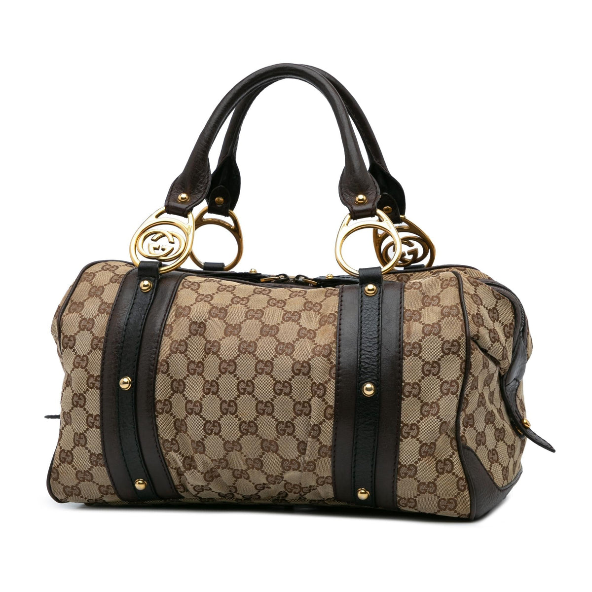 Gucci Medium GG Canvas Interlocking G Boston Bag