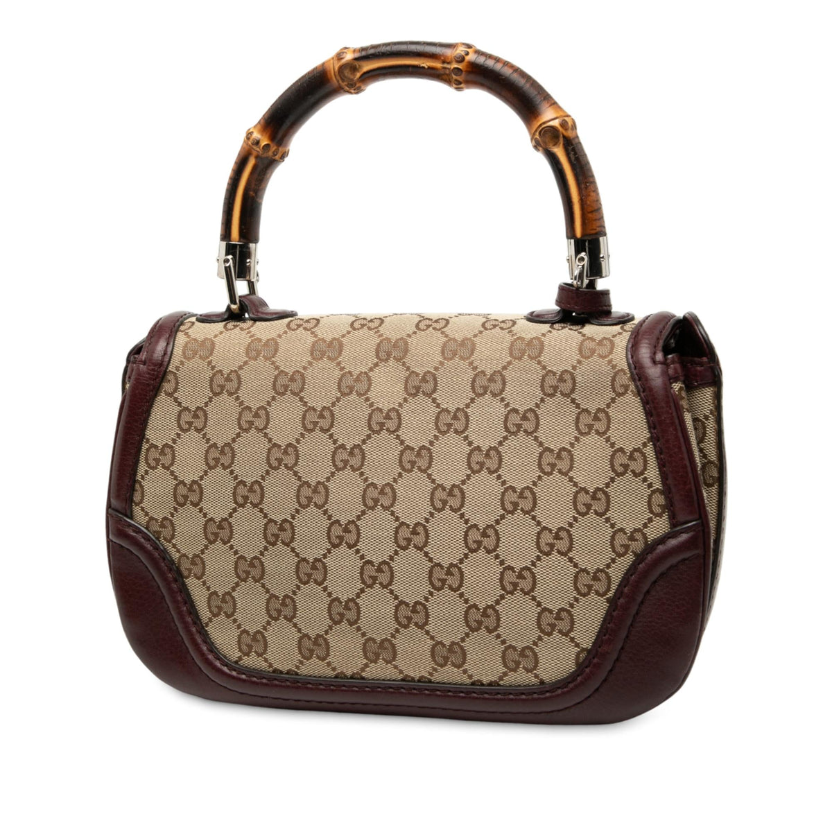 Gucci Medium GG Canvas New Bamboo Top Handle Bag