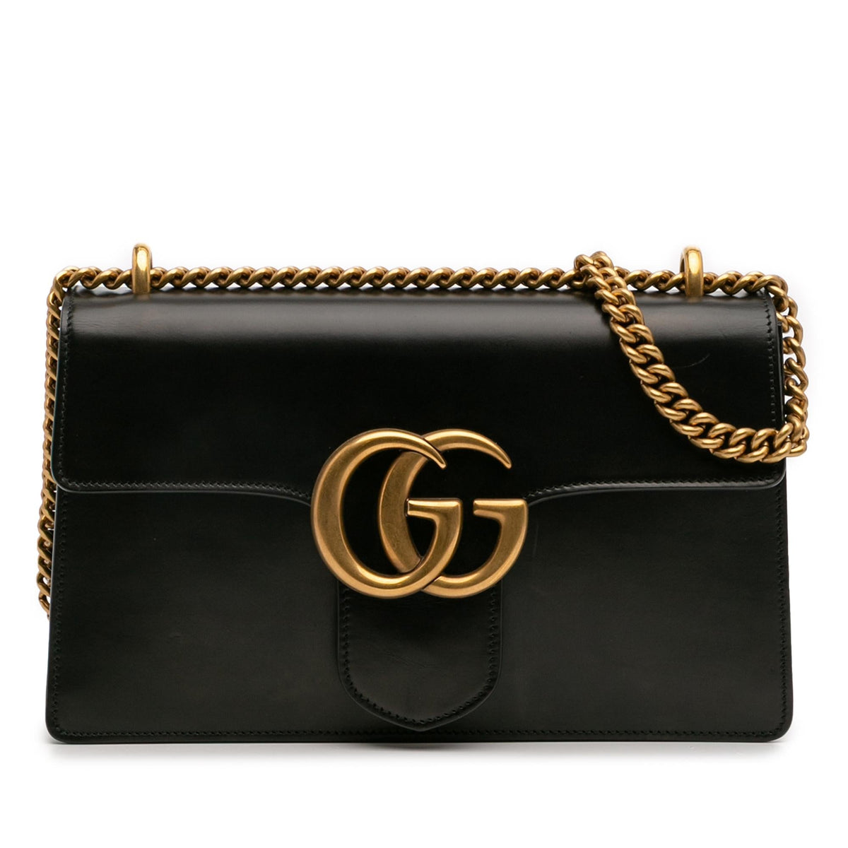 Gucci Medium GG Marmont Leather Chain Flap