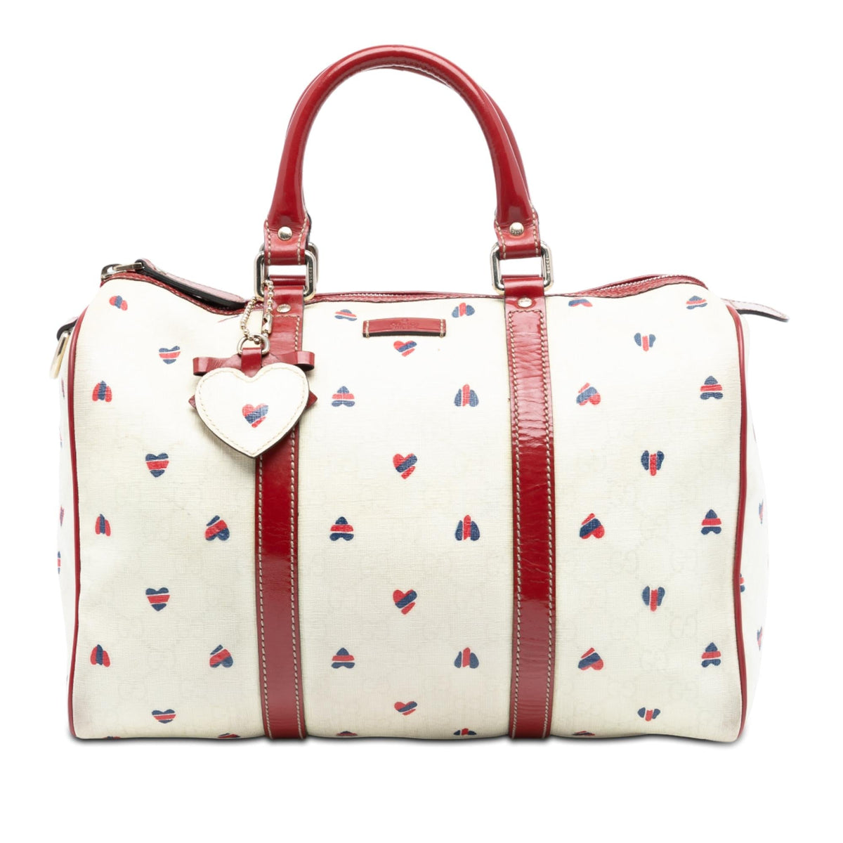 Gucci Medium GG Supreme Hearts Joy Boston Bag